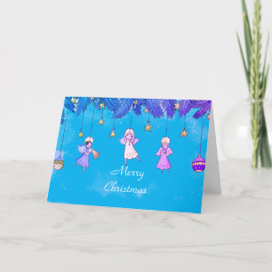 Cartes Pour Fêtes Annuelles Anges de dessin animé mignons