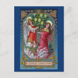 Cartes Pour Fêtes Annuelles Anges de Noël et Cherub avec arbre