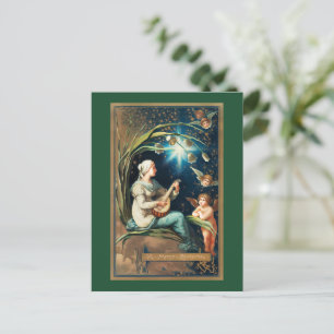 Cartes Pour Fêtes Annuelles Anges de Noël, étoiles, femmes et lune