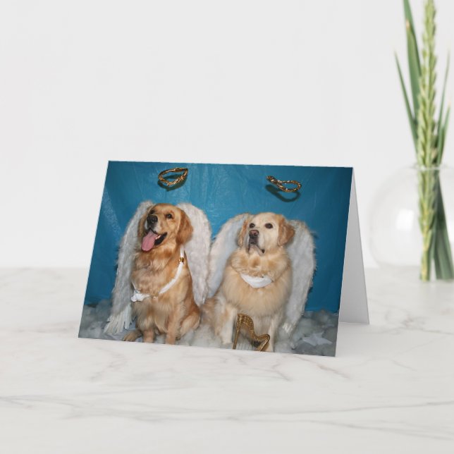 Cartes Pour Fêtes Annuelles Anges des vacances dorés (Devant)