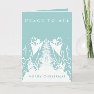 Cartes Pour Fêtes Annuelles Anges sur le vert