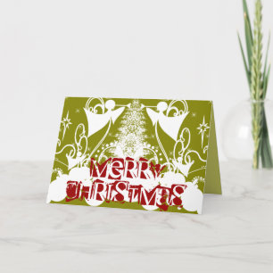 Cartes Pour Fêtes Annuelles Anges sur le vert