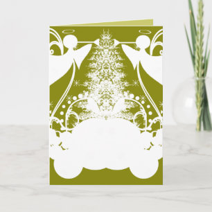 Cartes Pour Fêtes Annuelles Anges sur le vert