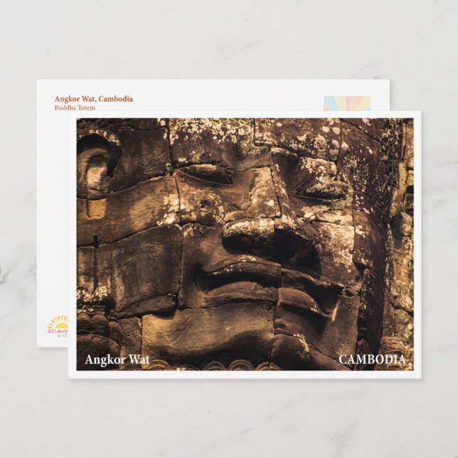 Cartes Pour Fêtes Annuelles Angkor Wat Buddha Totem – Travel Postcard (Devant / Derrière)
