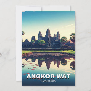 Cartes Pour Fêtes Annuelles Angkor Wat Cambodia à Dawn