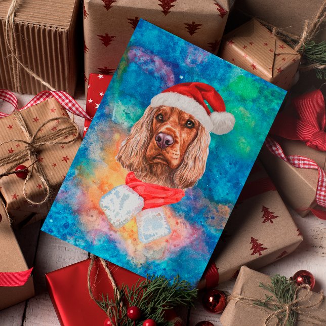 Cartes Pour Fêtes Annuelles Anglais Cocker Spaniel race Chien Noël (Créateur téléchargé)