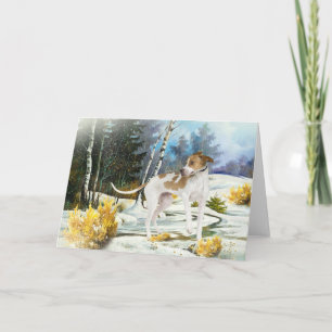 Cartes Pour Fêtes Annuelles Anglais Pointer hivernal