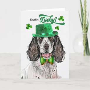 Cartes Pour Fêtes Annuelles Anglais Setter Dog Feelin' Lucky St Patrick's Day