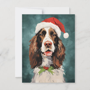 Cartes Pour Fêtes Annuelles Anglais Springer espagnol peinture de Noël