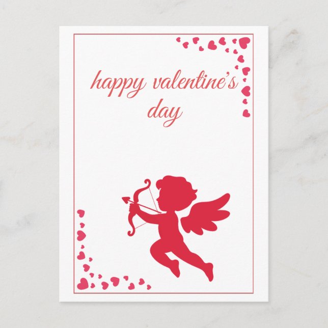 Cartes Pour Fêtes Annuelles Angle romantique de l'amour Cupide Saint-Valentin (Devant)