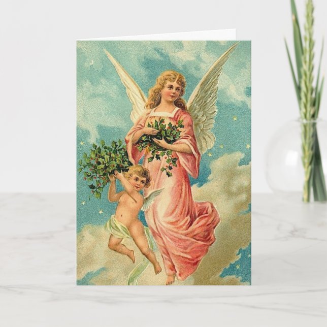 Cartes Pour Fêtes Annuelles Angles vintages (Devant)