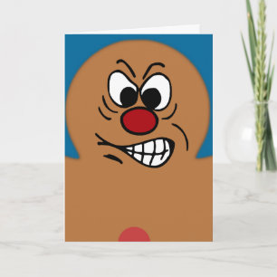Cartes Pour Fêtes Annuelles Angry Gingerbread Homme Cookie