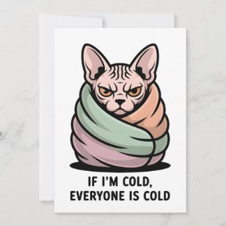 Cartes Pour Fêtes Annuelles Angry Sphynx Cat Cold Humor Cartoon Art