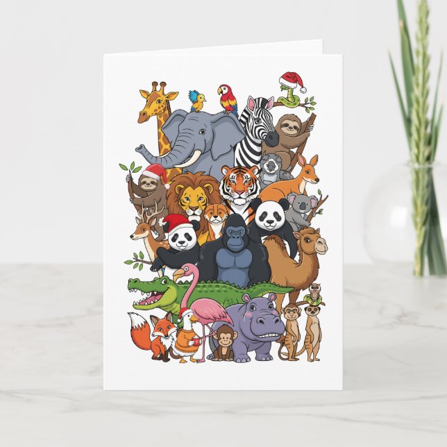 Cartes Pour Fêtes Annuelles Animal Christmas (Devant)