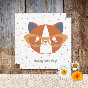 Cartes Pour Fêtes Annuelles Animal de ferme Anniversaire Chat Colorful Confett