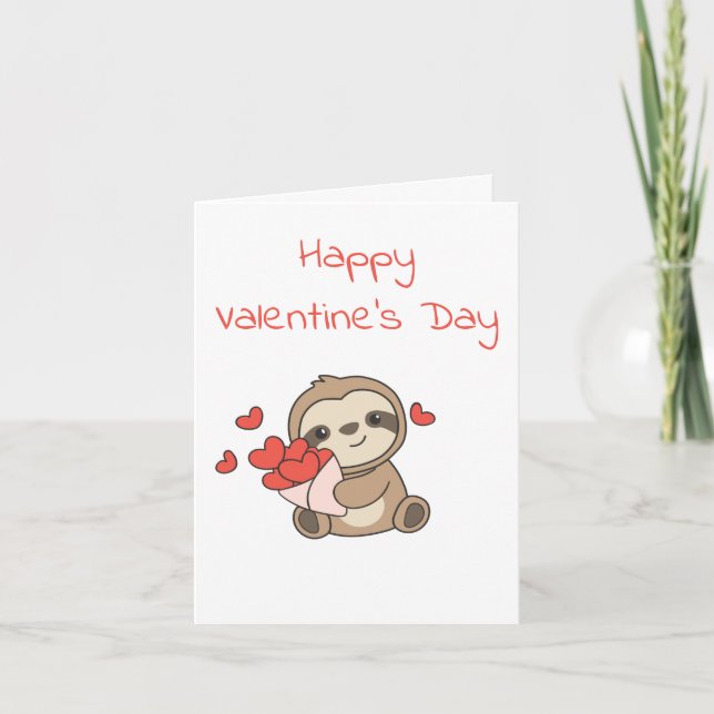 Cartes Pour Fêtes Annuelles Animal préféré de Sloth Cute (Devant)