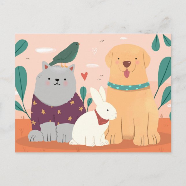 Cartes Pour Fêtes Annuelles Animaux (Devant)