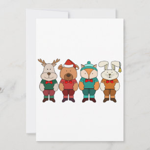 Cartes Pour Fêtes Annuelles Animaux adorables prêts pour l'hiver