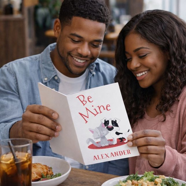Cartes Pour Fêtes Annuelles Animaux de compagnie classique en rouge et blanc V (Créateur téléchargé)