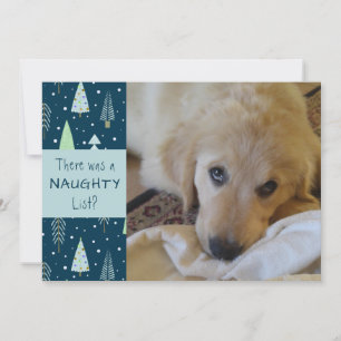 Cartes Pour Fêtes Annuelles Animaux de compagnie Naughty ou Nice Blue Trees Jo