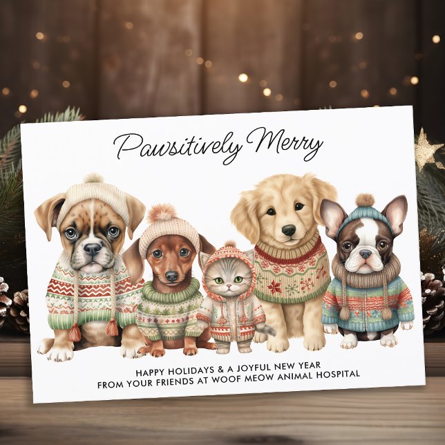Cartes Pour Fêtes Annuelles Animaux de compagnie Noël mignonne Amoureux des ch (Créateur téléchargé)