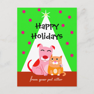 Cartes Pour Fêtes Annuelles Animaux de compagnie Vacances Chien et chat