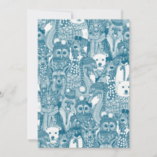 Cartes Pour Fêtes Annuelles animaux de fête paon bleu
