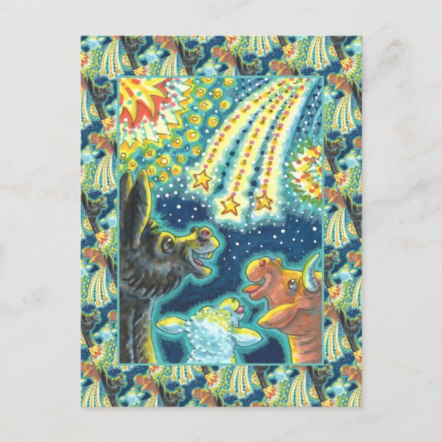 Cartes Pour Fêtes Annuelles ANIMAUX DE LA FERME DE BARNYARD LE 4 JUILLET Drôle (Devant)