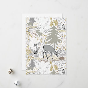 Cartes Pour Fêtes Annuelles Animaux de la forêt boisée des fêtes