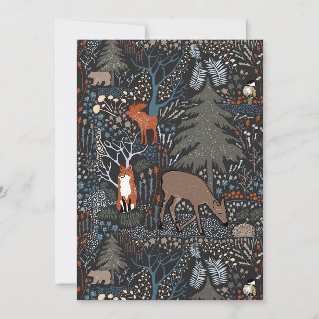Cartes Pour Fêtes Annuelles Animaux de la forêt de fêtes (Devant)