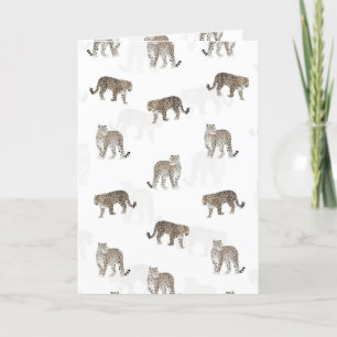 Cartes Pour Fêtes Annuelles Animaux de la jungle du léopard blanc moderne