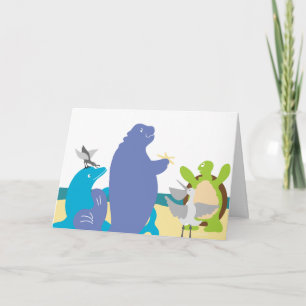 Cartes Pour Fêtes Annuelles Animaux de mer