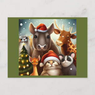 Cartes Pour Fêtes Annuelles Animaux de Noël 6