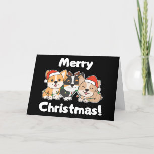 Cartes Pour Fêtes Annuelles Animaux de Noël Corgi Chiens Mignons Joyeux Noël