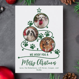 Cartes Pour Fêtes Annuelles Animaux de Noël Empreintes de pattes Chien Photos