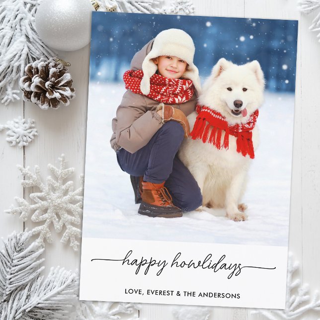 Cartes Pour Fêtes Annuelles Animaux de Noël Joyeux Howlidays Photo Chien moder (Créateur téléchargé)