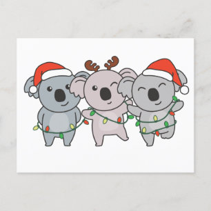 Cartes Pour Fêtes Annuelles Animaux de Noël Koalas Mignons Koalas