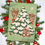 Cartes Pour Fêtes Annuelles Animaux de Noël Vintage Autour De L'Arbre<br><div class="desc">Vintage Animaux De Noël Autour De La Carte De Vacances Arbre.</div>