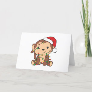 Cartes Pour Fêtes Annuelles Animaux d'hiver de Noël singes