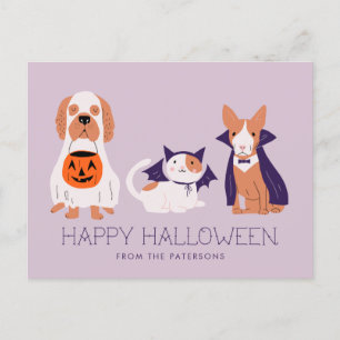 Cartes Pour Fêtes Annuelles Animaux en costume Joyeux Halloween