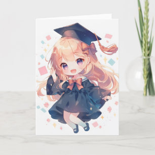 Cartes Pour Fêtes Annuelles Anime Girl Chibi Graduation School