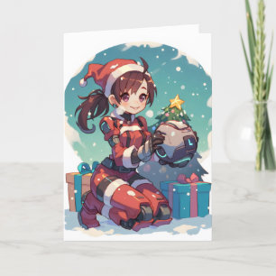 Cartes Pour Fêtes Annuelles Anime Girl Christmas Sci-Fi