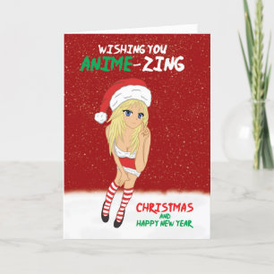 Cartes Pour Fêtes Annuelles Anime Joyeux Noël Et Nouvel An