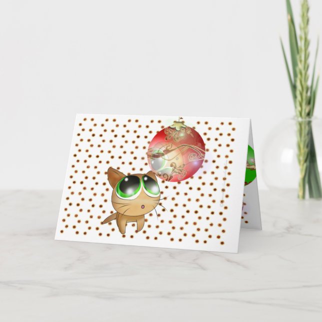 Cartes Pour Fêtes Annuelles Anime Kitty Holiday (Devant)