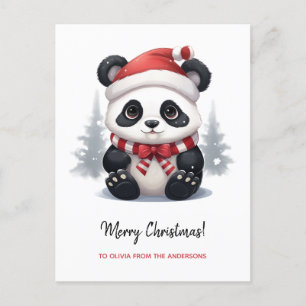 Cartes Pour Fêtes Annuelles Anime Panda Bear Père Noël Joyeux Noël