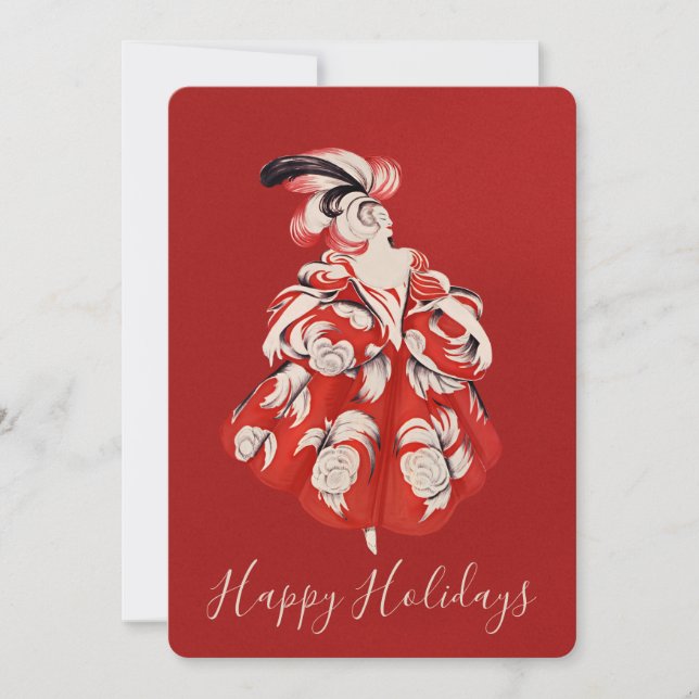 Cartes Pour Fêtes Annuelles Anisette Red Holiday Flat Card (Devant)
