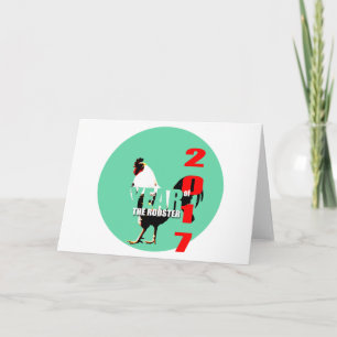 Cartes Pour Fêtes Annuelles Année 2017 du coq en Cercle Vert H Salutation