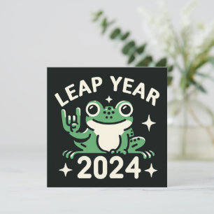 Cartes Pour Fêtes Annuelles Année bissextile 2024 Grenouille