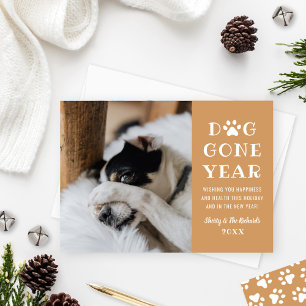 Cartes Pour Fêtes Annuelles Année Canine Drôle Cognac Photo de Chien