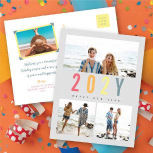 Cartes Pour Fêtes Annuelles Année couleur minimaliste Simple 3 photo moderne